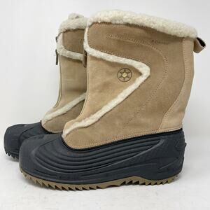 Columbia Tan Powder Bunny Snow Boots Youth 6 Zip